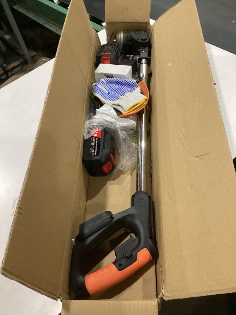 Condition photo showing Good Condition for electric weed wacker cordless, 21v weed cordless eater battery powered | 2 * 4.0 batteries & charger, 3 types blades, lightweight, brush cutter/grass trimmer, for lawn yard garden, black