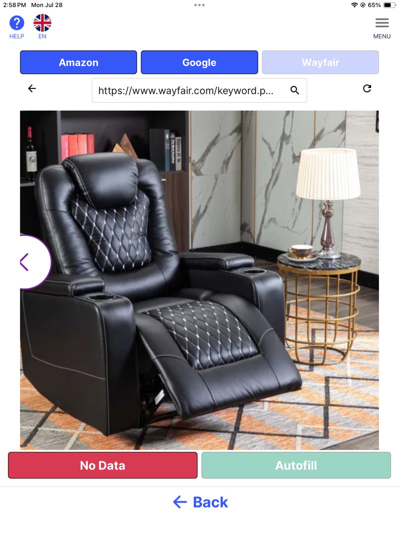 34.8'' Luxury Faux Leather Home Theater Individual Seat Recliner with Cup Holders & Arm Storage
