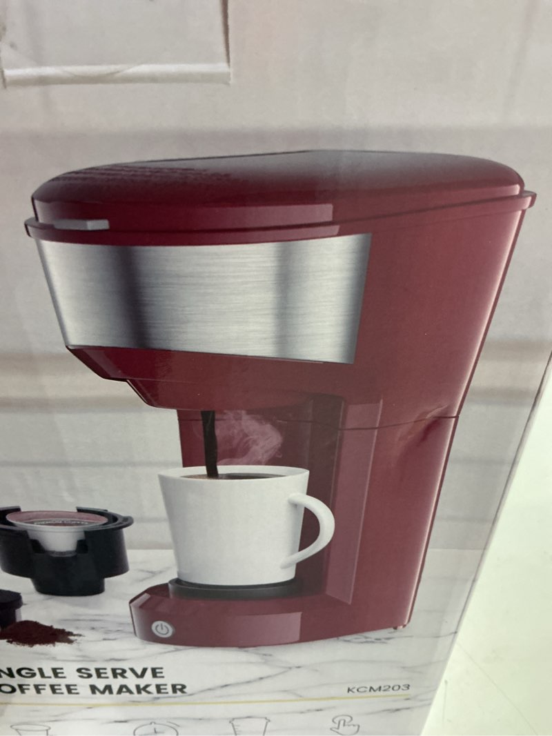 Condition photo showing New/Like New for mini single serve coffee maker,instant coffee maker one cup for k cup & ground coffee,portable capsule coffee machine with 6 to 14oz reservoir,90 seconds fast brewing and one button operation