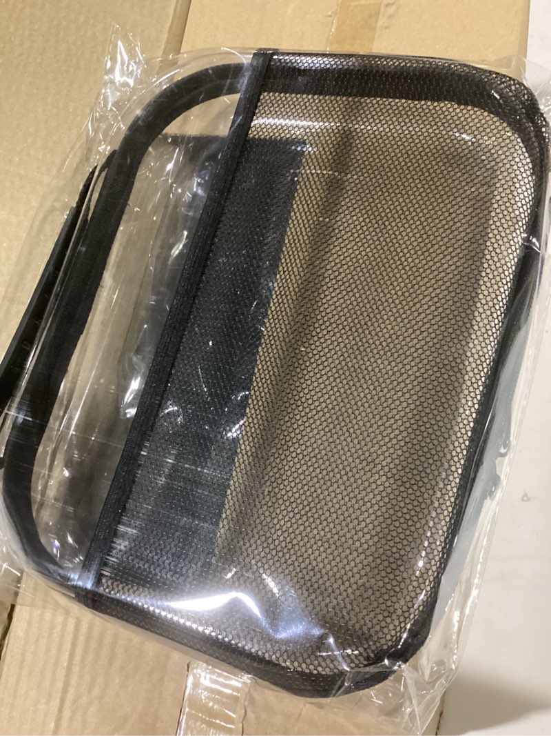 Condition photo showing Good Condition for Clear Hard Zipper Case Mesh Hard-Sided Premium Storage Case Plastic Clear Hard Shell Zipper Pouch Portable Travel Organizer Box for Building Blocks Cosmetics Makeup Pencil (6, Black) Black 6