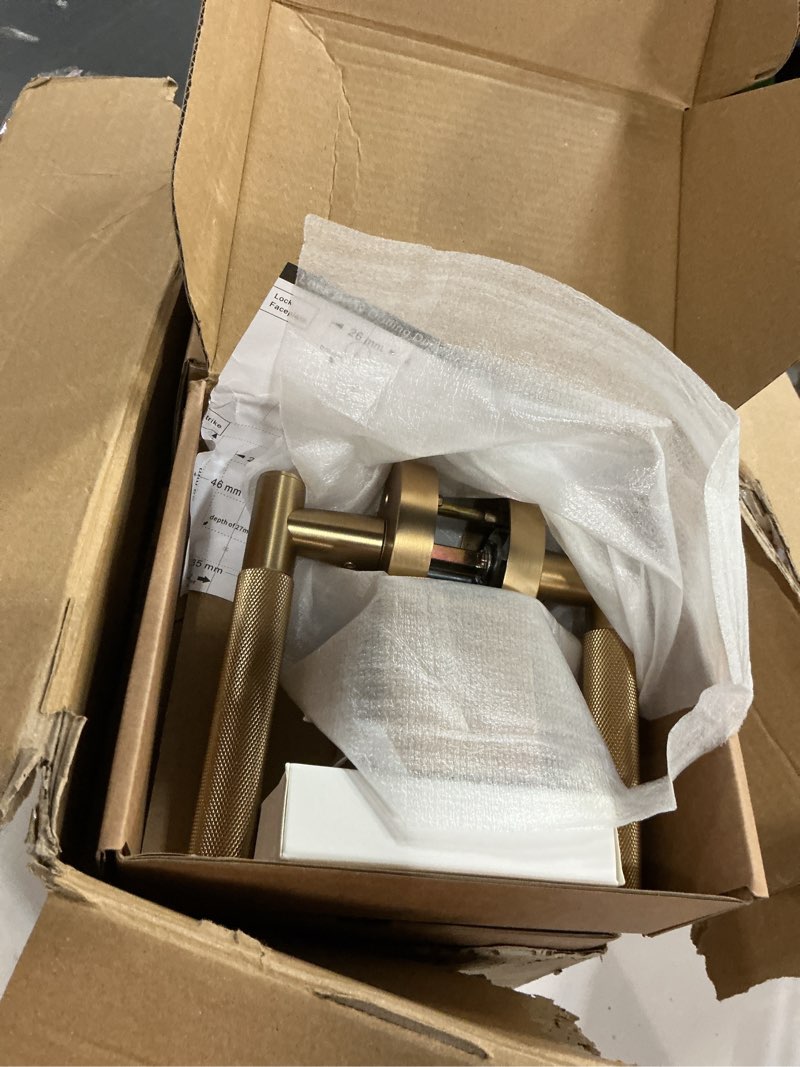 Condition photo showing New/Like New for asidrama 10 pack privacy champagne bronze door handles, door lever with door knobs indoor for bedroom or bathroom, heavy duty door handles interior with locks for left right sided doors privacy 10pack champagne bronze