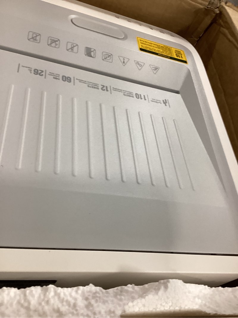Condition photo showing Good Condition for 110 sheets micro cut paper shredder auto/manual feed shredder p-4 security level for home office & commercial use 6.8 gallons bin with casters