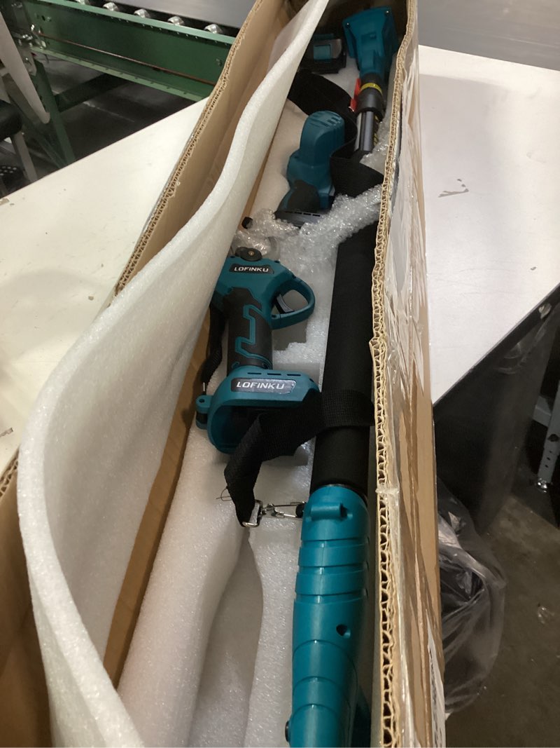 Condition photo showing As Is for Electric Pruner Kit for Tree Trimming & Garden Maintenance, 3-in-1 Cordless Chainsaw & Shears Set with 8ft Extension Pole, 2×21V Batteries, Blue, for Homeowners & Yard Work, SK5 Steel Blades