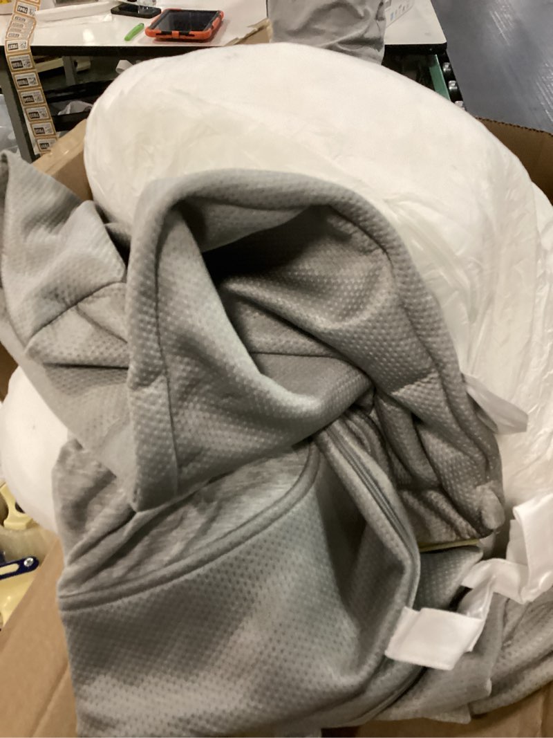 Condition photo showing As Is for Plufl Hugl Cooling Body Pillow for Adults Made with Memory Foam | U Shaped Maternity Pillows Great for Side Sleepers & Pregnant Women | Washable Cover | Grey Standard Grey