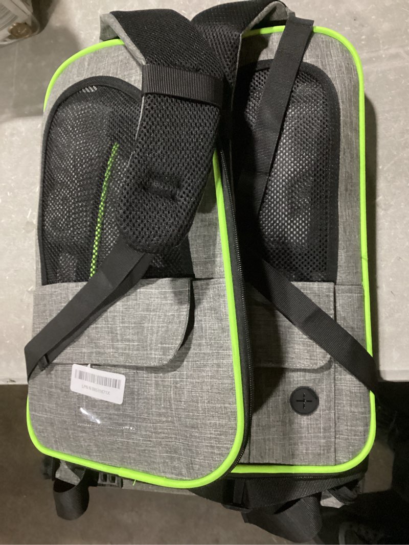 Condition photo showing Good Condition for pecute cat backpack carrier expandable , foldable pet backpack for cats & small dogs up to 11lbs, with 4-side breathable mesh, multi-entry & lockable zippers for travel, hiking, camping - hands free, grey l-mesh window