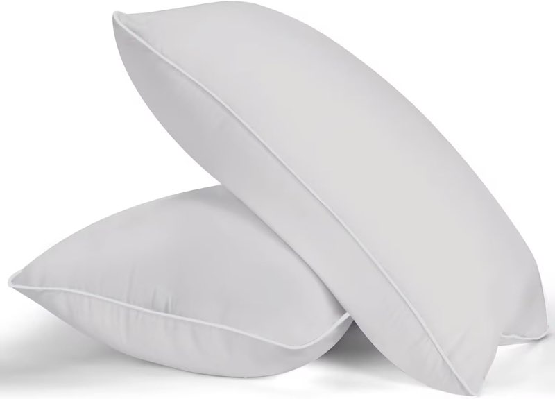 bed pillows for sleeping- king size, set of 2, king, light grey