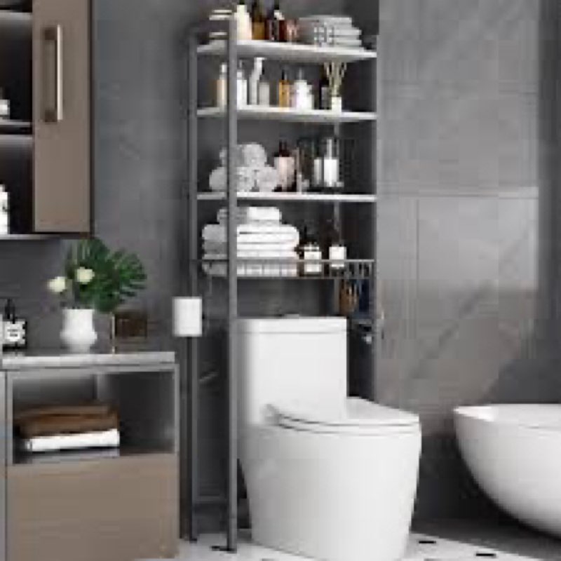 EAGMAK 4 Tier Over The Toilet Storage Rack, Bathroom Organizers and Storage Over Toilet with Adjusta