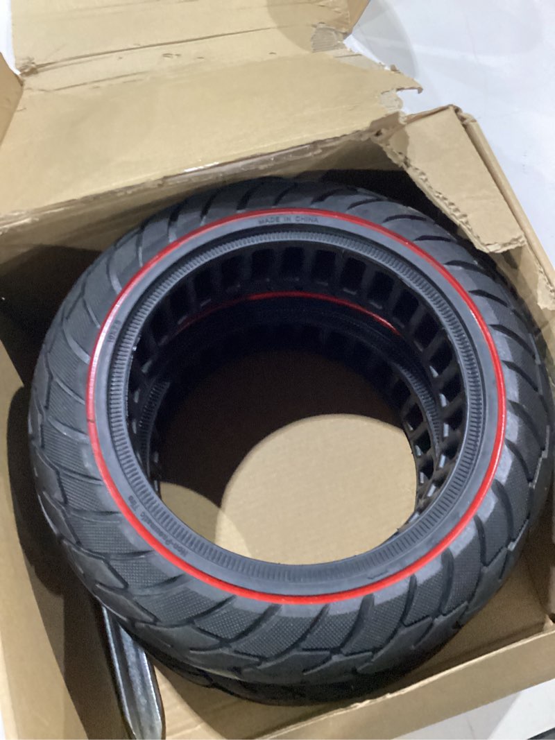 Condition photo showing New/Like New for cooryda 60/70-6.5 scooter tire, 10x2.50 solid scooter tire 10 inch electric rubber tubeless scooter wheels for ninebot g30 max/g30d 10x2.5 front or rear replacement solid tires 2pc red ac-2pcs red l