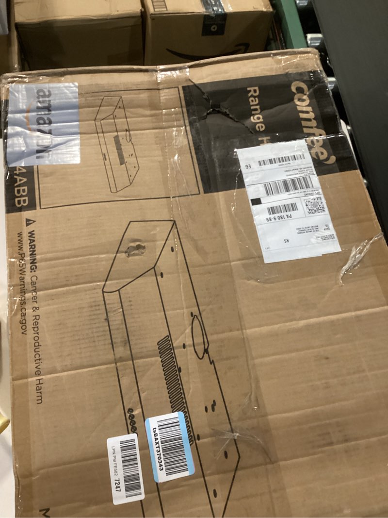 Condition photo showing New/Like New for Comfee' Range Hood 30 inch, Under Cabinet Ducted/Ductless Convertible Slim Vent Hood, Durable Stainless Steel Kitchen Stove Hood, 3 Speed Exhaust Fan and 2 LED Lights Range Hood (Black) 30 inch 3 Speed Exhaust Fan Black