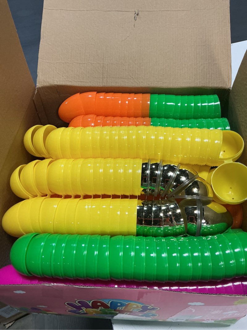 Condition photo showing Good Condition for 500 pack easter eggs bulk include 12 surprise golden eggs, 2.4 inch bright colors fillable empty plastic easter egg for easter hunt, easter basket fillers, easter party favors 500 pack-2.4 inch