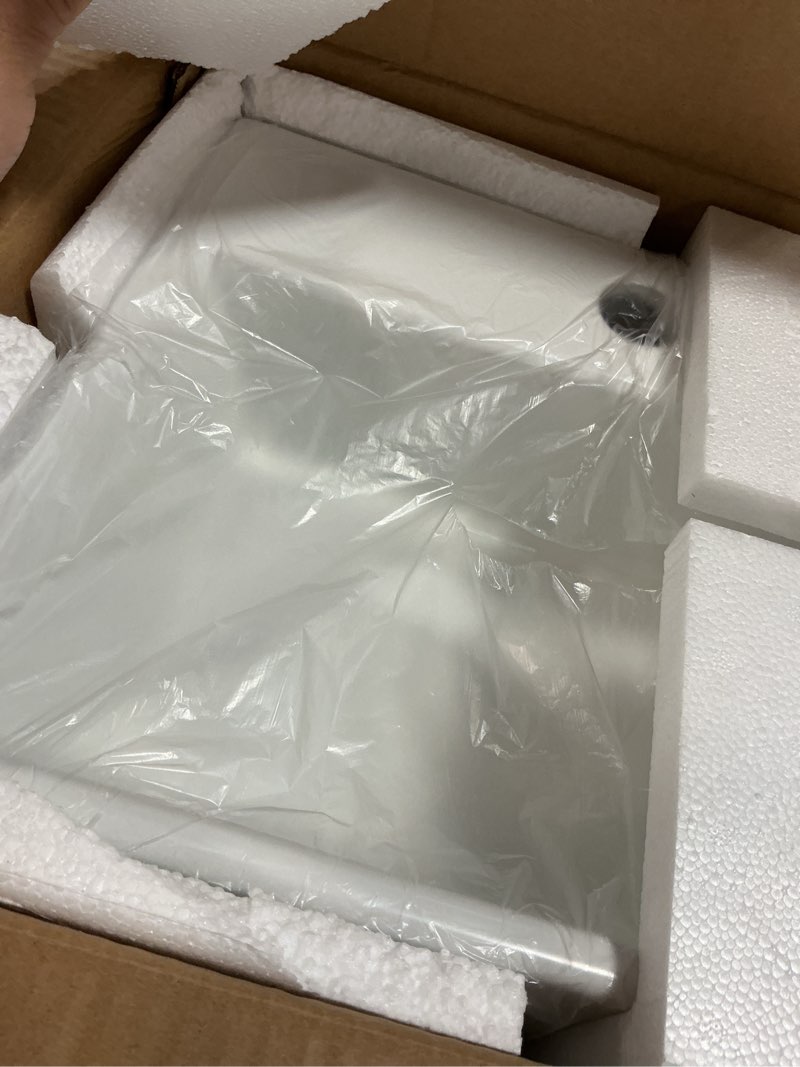 Condition photo showing Good Condition for Wall Mounted Bathroom Vessel Sink, QISHKA 15" X 12" Rectangular Floating Ceramic Wash Hand Basin White Wall Hung Vanity Sink for Bathroom and Cloakroom White 15" x 12" x 4.7"