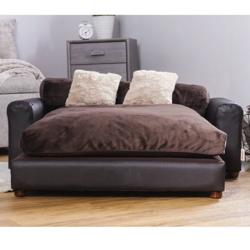 Moots Premium Leatherette Pets Sofa, Regular, Espresso, Large