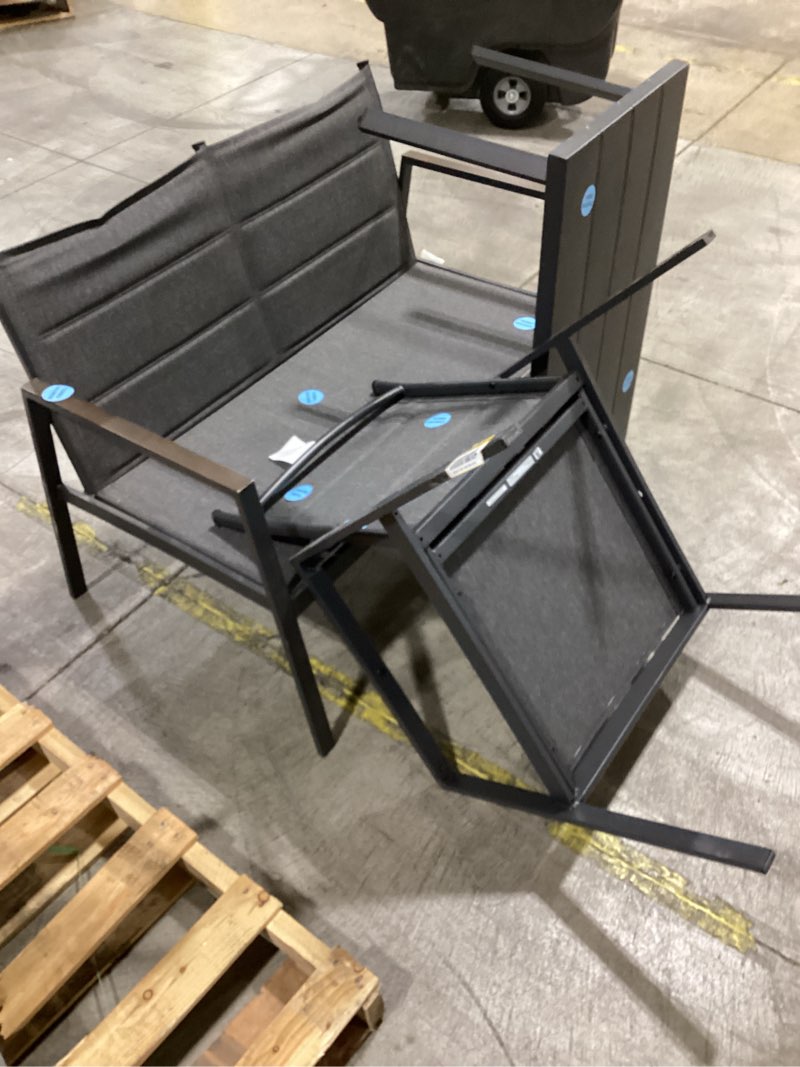 Condition photo showing As Is for paces lake 4-piece metal patio conversation set