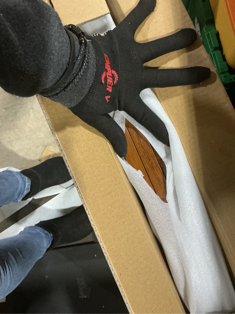 Condition photo showing Good Condition for LZRS 3-Panel Freestanding Foldable Wooden Dog Gate –Solid Wood & Steel Wire Chew-Resistant Indoor Safety Pet Fence for Doorways & Stairs, Ideal for Small to Medium Dogs & Puppies, Cherry 24"Height-3 Panel Oak Cherry