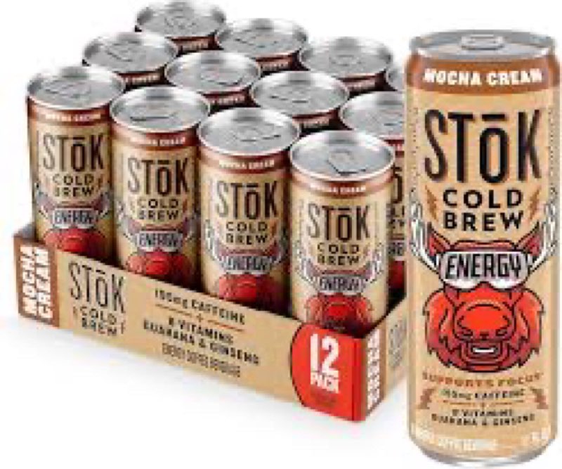 SToK Cold Brew Energy Mocha Cream, Energy Coffee Beverage with 195mg Caffeine to Help Support Focus, Canned Coffee with B-Vitamins, Guarana and Ginseng, 11 fl oz best by 25 oct 2025 