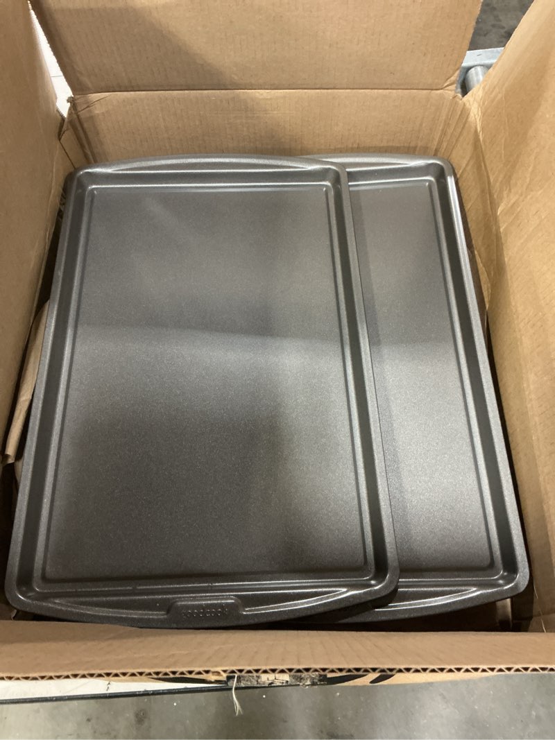 GoodCook Everday Nonstick Carbon Steel 17 x 11-Inch Baking Sheet Set, 2 Pack – Medium Sized Carbon S