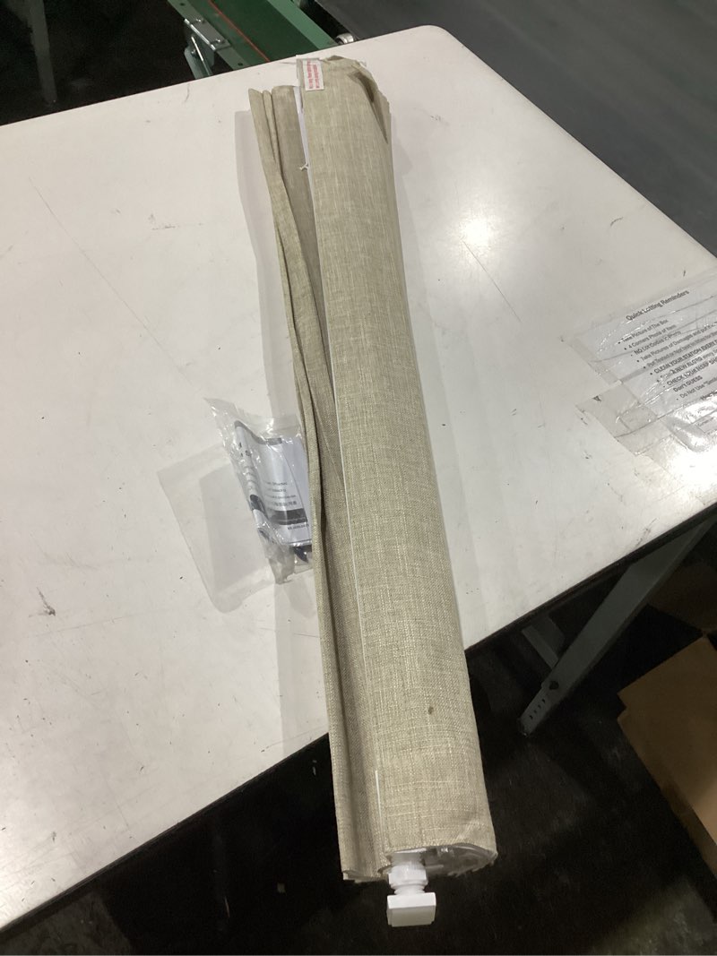 Condition photo showing Good Condition for lazblinds no tools no drill cordless roman shades for windows, blackout thermal insulated uv blocking window blinds, lightweight fabric blinds for indoor windows, 34" w x 72" h, blackout - beige beige 34" w x 72" h