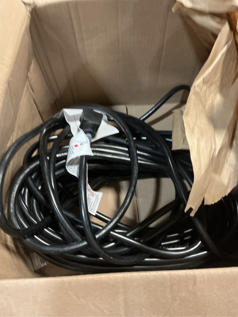 Condition photo showing As Is for PLUGTUL NEMA 6-20 Extension Cord 100FT, Heavy Duty Extension Cord with Lighted Outlet, 20A/250V, 12Gauge SJTW, ETL Listed, 6-20P to 6-20R (T Blade Female Adapter) - Black