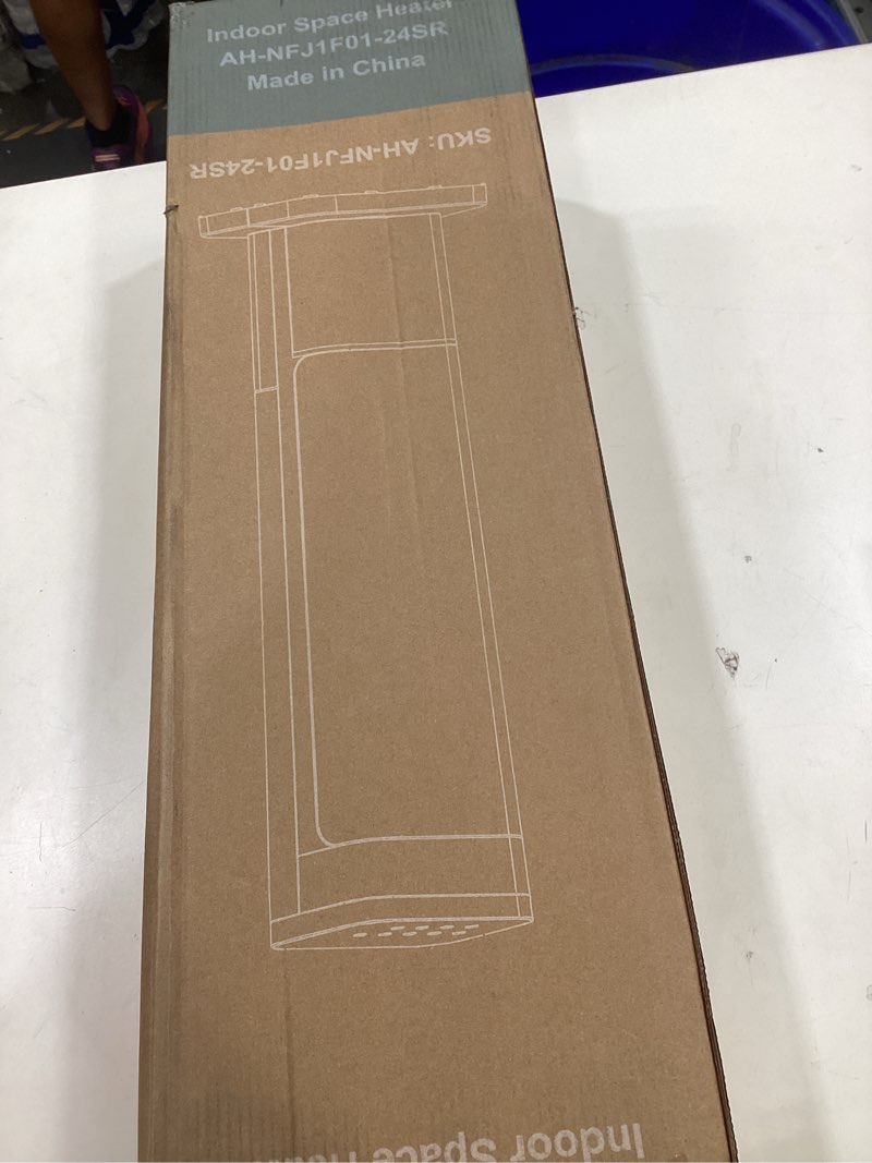 Condition photo showing As Is for 24" Space Heater, 1500W Portable Heaters for Indoor Use, Fast Heating with 60° Oscillation, Adjustable Thermostat Up to 99°F, Tip-Over Protection & 12H Timer for Bedroom, Office, Sliver