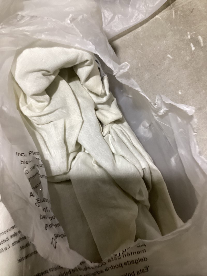 Condition photo showing As Is for european linen true blackout curtain, 96x108, ivory