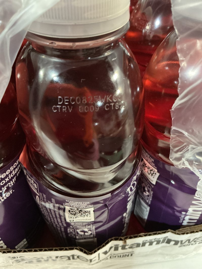 Condition photo showing Good Condition for (Dec-08-25)vitaminwater XXX Acai-Blueberry-Pomegranate Zero Sugar, Flavored Water Beverage, 20 fl oz Bottles, 12 Pack Zero Sugar XXX Açai Blueberry Pomegranate 20.05 Fl Oz (Pack of 12)