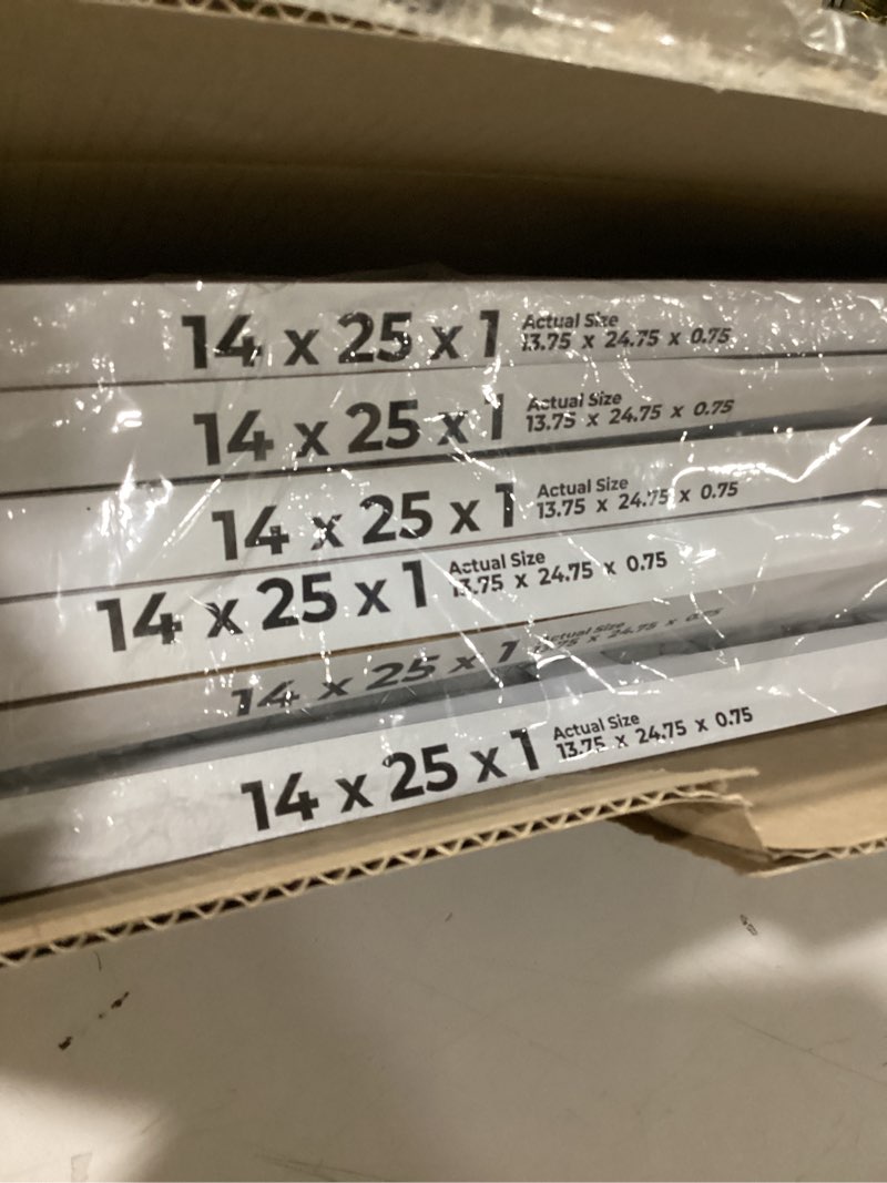 Condition photo showing Good Condition for similar to simply 14x25x1 air filter, merv 8, mpr 600, 6 pack, furnace air filter for hvac (actual size: 13.75\"x24.75\"x0.75\") dust, pet, & allergy control