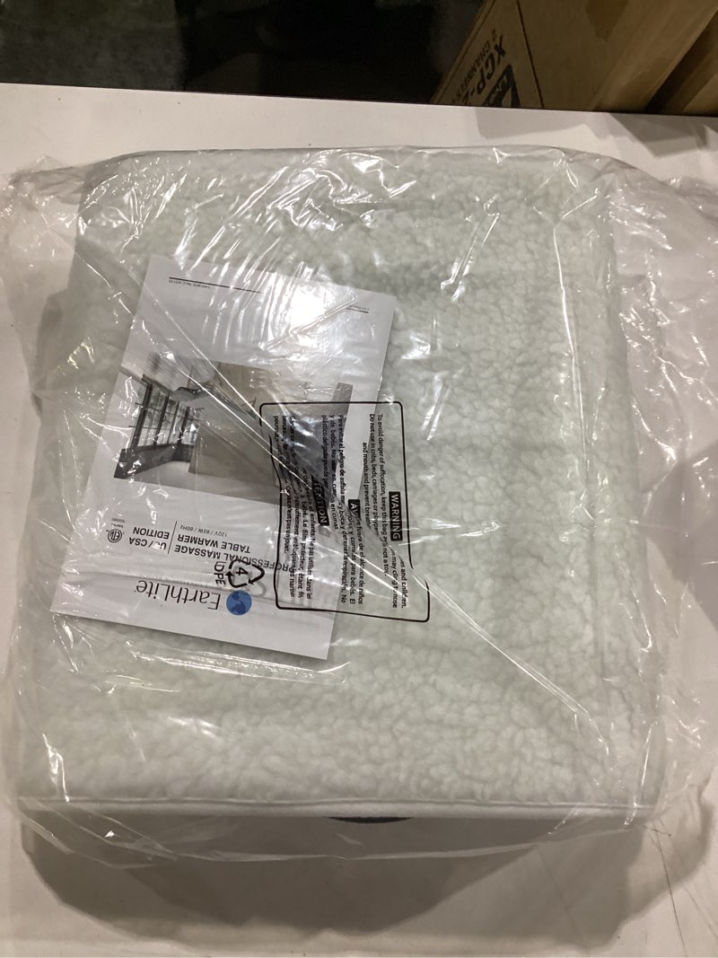Condition photo showing New/Like New for earthlite massage table warmer & fleece pad (2in1), etl certified, 3 heat settings, 13ft cord/heating pad / 1 year replacement guarantee 30\" x 72\"-fleece pad white