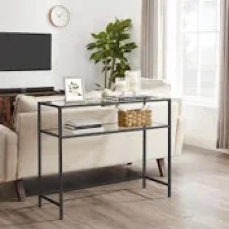 Glass top console table