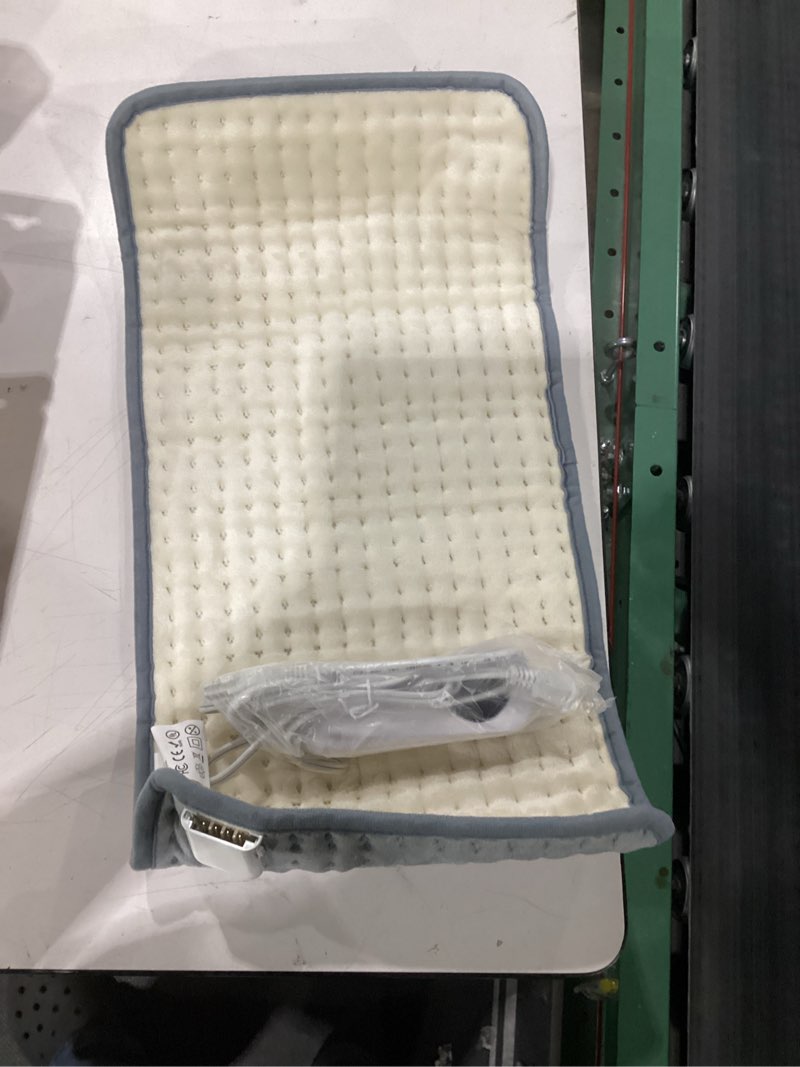 Condition photo showing Good Condition for Heating Pad for Back Pain Relief and Period Cramps,Portable Heating Pad for Shoulders and Neck,with 10 Temperature Controllers and 3 Timer Settings,Dry/Moist Heat Therapy,12x24 Inch Light Grey 12x24 Inch Gray