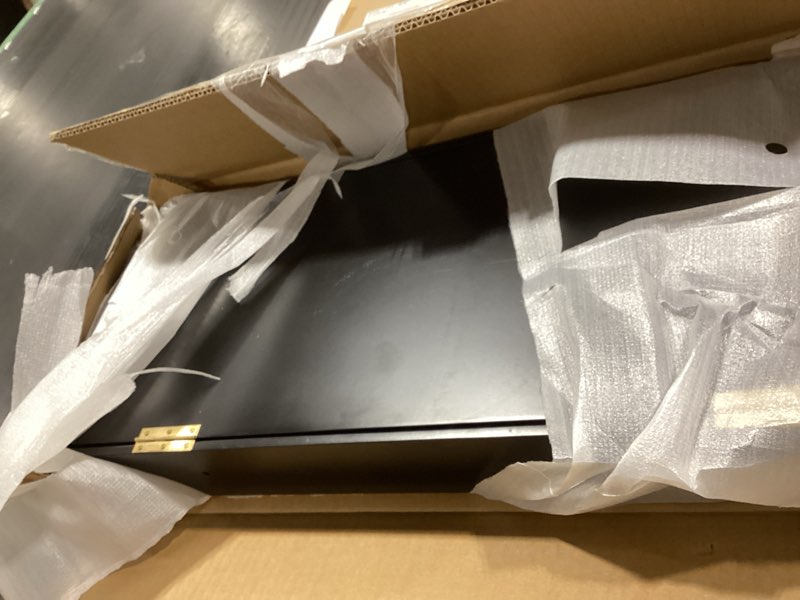 Condition photo showing As Is for Floating Shelves for Wall Storage for Bathroom Kitchen, Wall Shelves for Bedroom Decor, Secret Compartment Furniture with Trap Door, Wood Shelf for Books,Plants,Corner Shelves (Black)