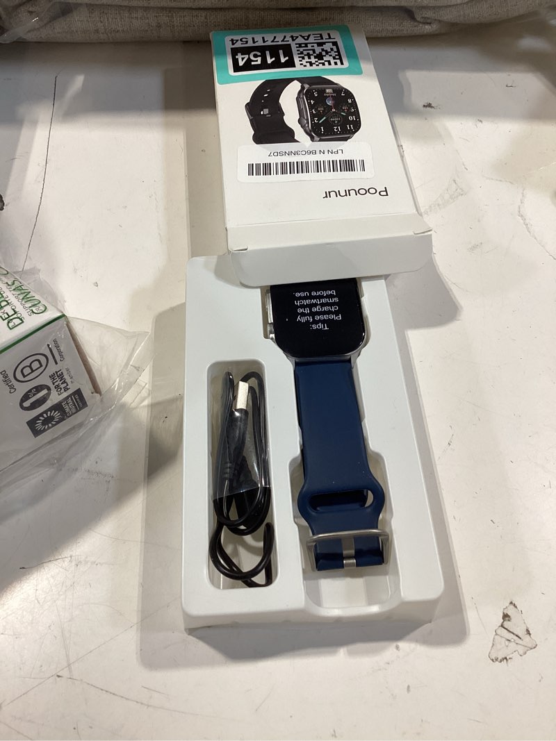 Condition photo showing Good Condition for smart watch, 2.01" amoled curved touchscreen fitness watch, ip68 waterproof, 24/7 heart rate/sleep monitor, fitness tracker with pedometer, 120+ sports modes, smartwatch for android ios navy blue