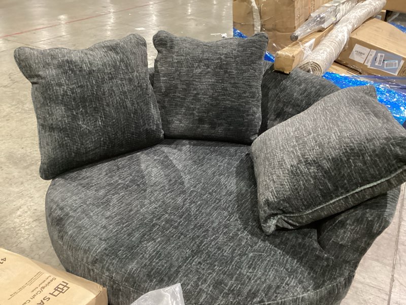 Condition photo showing As Is for incomplete)))biddeford oversized swivel accent chair
