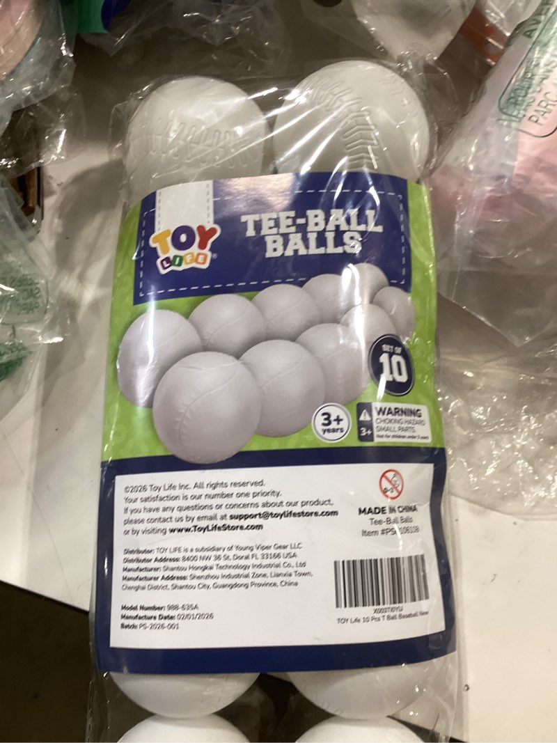 Condition photo showing New/Like New for 10 pcs toddler & little kids replacement t ball baseball balls, plastic baseballs with mesh bag, 3.5-inch oversized tballs for little tikes totsports t-ball set
