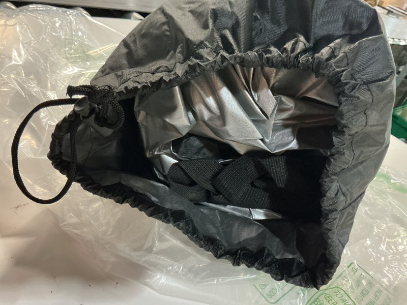 Condition photo showing New/Like New for benvol 420d heavy duty motorcycle cover waterproof outdoor, 5000mm rainproof material motorbike cover with 2 windproof buckles, lock holes & wide reflective strips, anti-uv sun dust protection black-xxxl(104*51*51)