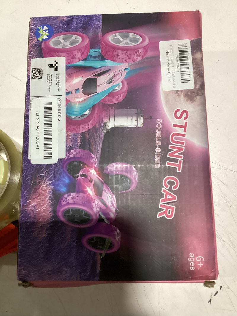 Condition photo showing Good Condition for RC Cars, Pink Remote Control Car for Girls, 2.4 GHZ Double Sided RC Stunt Car 360° Rotating Remote Control Crawler with Headlights Car Toys for 6 7 8 9 10 11 12 Girls Birthday Gift Grandkids