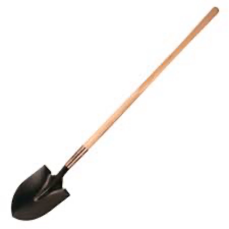 12 Ga. PROSCAPE HEAVY DTY ROUND POINT SHOVEL w/LONG WOOD Hdl