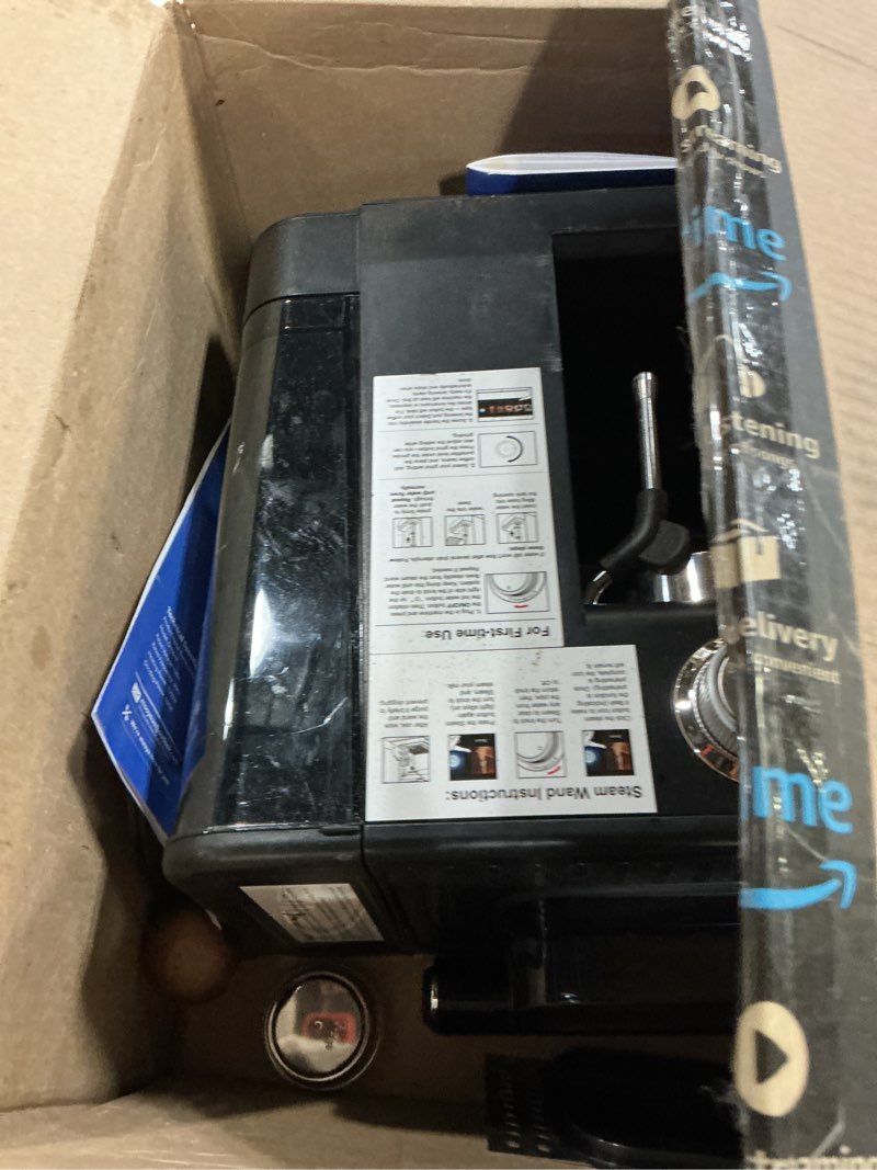 Condition photo showing Good Condition for espresso machine with grinder,20bar compact espresso maker with steam milk frother,coffee maker for home - cappuccino latte & cold brew iced coffee maker & americano, gift for women or men