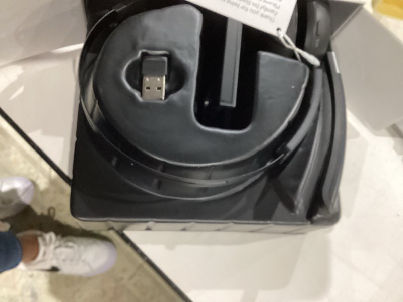 Condition photo showing Good Condition for bluetooth headset, wireless headset with microphone for pc, v5.2 computer headset with noise cancelling mic, usb dongle, charging base & mute button for work, cell phones, computer (black)