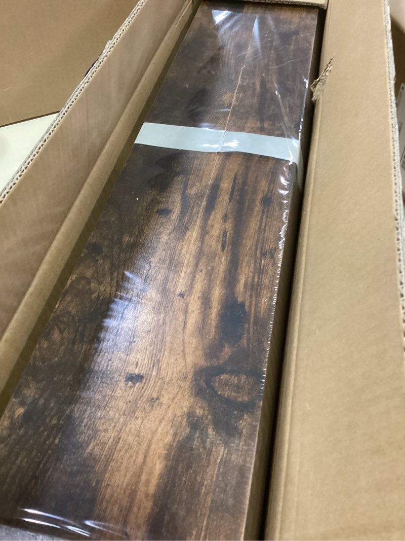 Condition photo showing New/Like New for upsimples Floating Shelves for Wall, 23.6 Inch Shelves for Decor Storage Set of 6, Wall Mounted Wood Shelf for Bedroom, Living Room, Bathroom, Kitchen, Long Picture Ledge Shelves, Brown Brown 23.6in