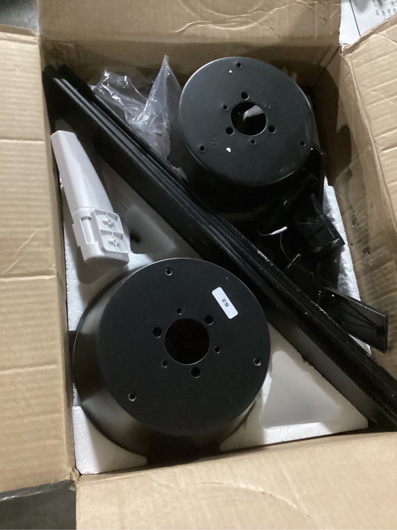 Condition photo showing Good Condition for Rayqueen 42 Inch Ceiling Fans with Lights and Remote, Flush Mount Black Ceiling Fan, 6 Speed Reversible DC Motor, 3CCT Dimmable LED-Low Profile Design for Bedroom, Living room & Covered Outdoor Black 42Inch