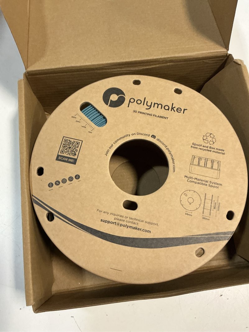 Condition photo showing Good Condition for polymaker ht-pla-gf filament 1.75mm power tool teal, high temp pla for 3d printing, heat resistant to 150°c, easy to print, easy to anneal, works with most fdm printers, 1kg spool 122 - 1.75mm power tool teal (hex code: #215966) 1kg ht-pla-gf