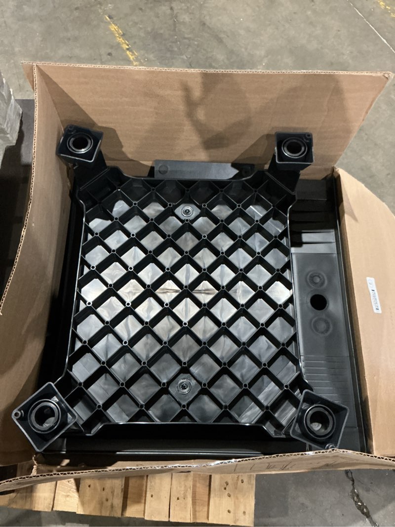 Condition photo showing As Is for project source 24-in x 24-in 1 -basin black freestanding utility tub with drain with faucet