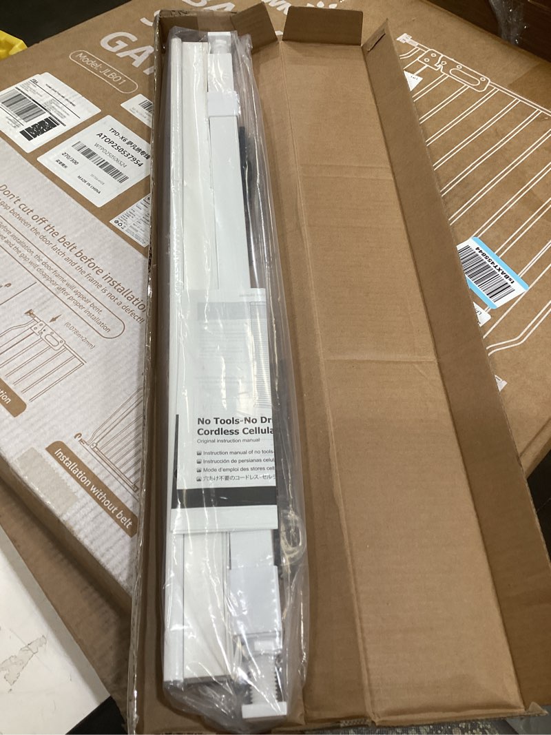 Condition photo showing New/Like New for lazblinds cordless cellular shades, no tools no drill light filtering honeycomb shades pleated blinds for windows, 27'' w x 48'' h, white light filtering-white 27'' w x 48'' h
