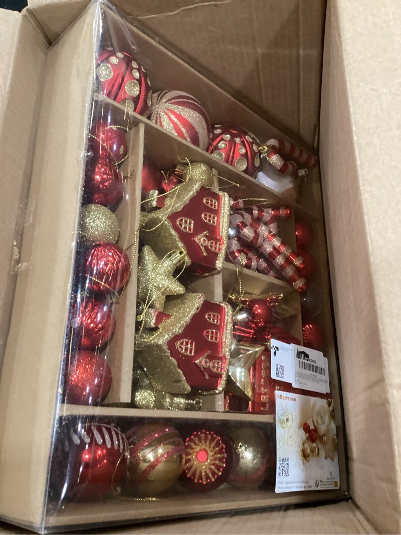 SHareconn 80ct Christmas Balls Ornaments Set, Shatterproof Plastic Colorful Xmas Decorative, Christm