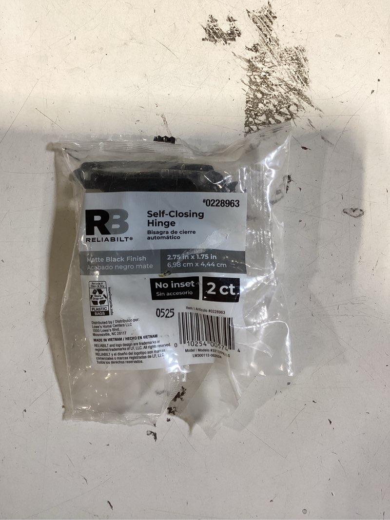 Condition photo showing Good Condition for reliabilt 200-degree adjustable overlay surface self-closing matte black cabinet hinge, (2-pieces)
