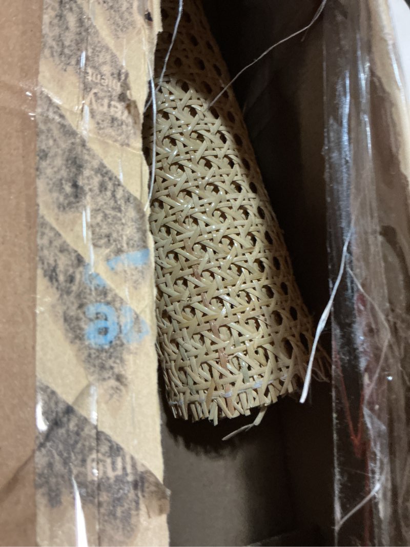 Condition photo showing Good Condition for 18" width cane webbing 3.3feet, natural rattan webbing for caning projects, woven open mesh cane for furniture, chair, cabinet, ceiling 18"wx40"l(3feet)