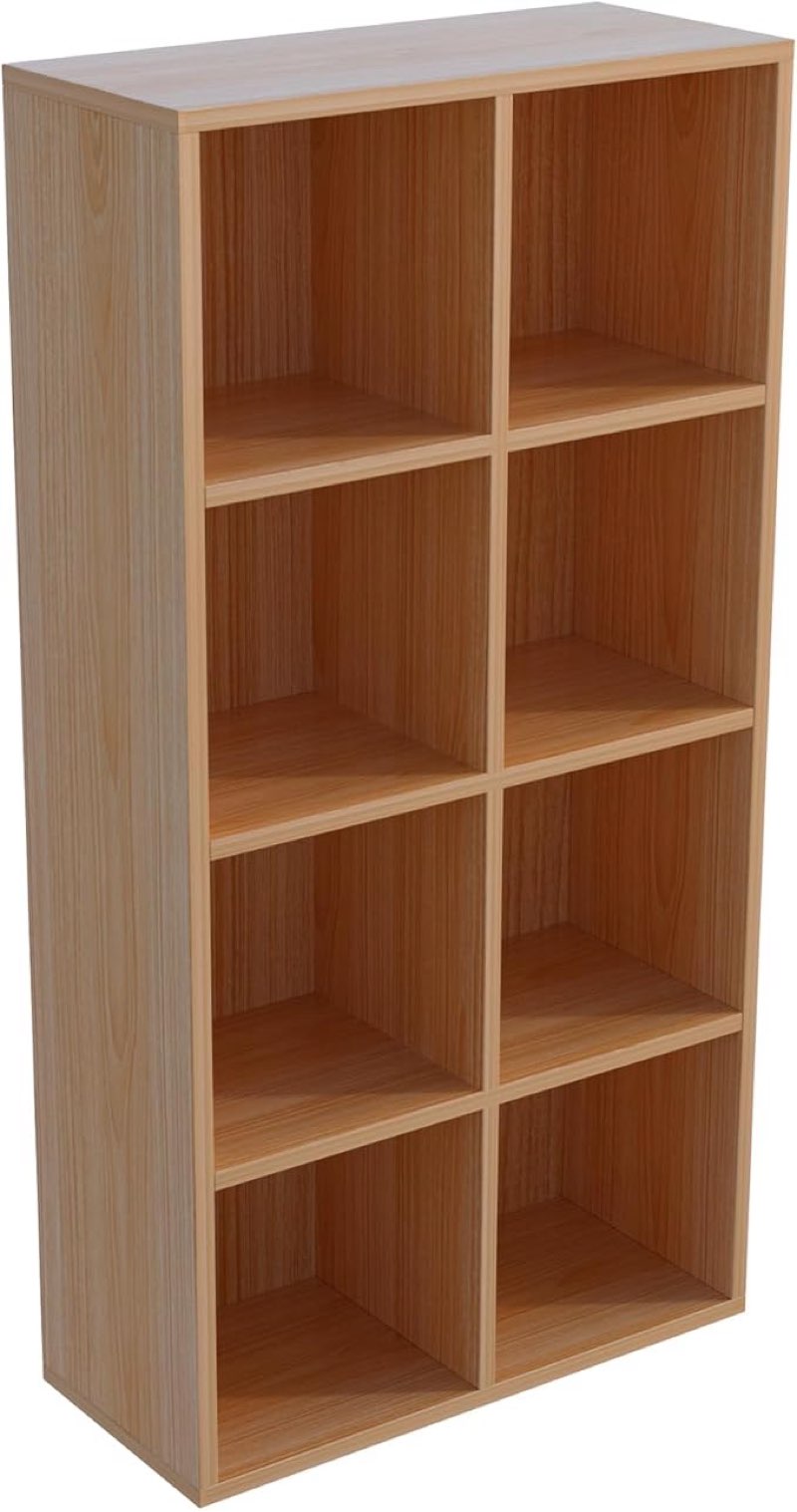 OSCHF 8-Cube Storage Shelf Bookcase - Wooden 4-Tier Floor Standing Open Bookshelf for Home and Offic (missing parts)