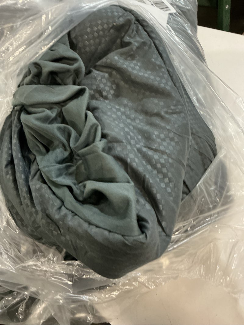 Condition photo showing As Is for matbeby king size mattress pad - cooling breathable mattress topper, quilted fitted mattress protector, pillow top mattress cover with 8-21" deep pocket, machine washable, dark grey, 78x80 inches dark grey - checkered king