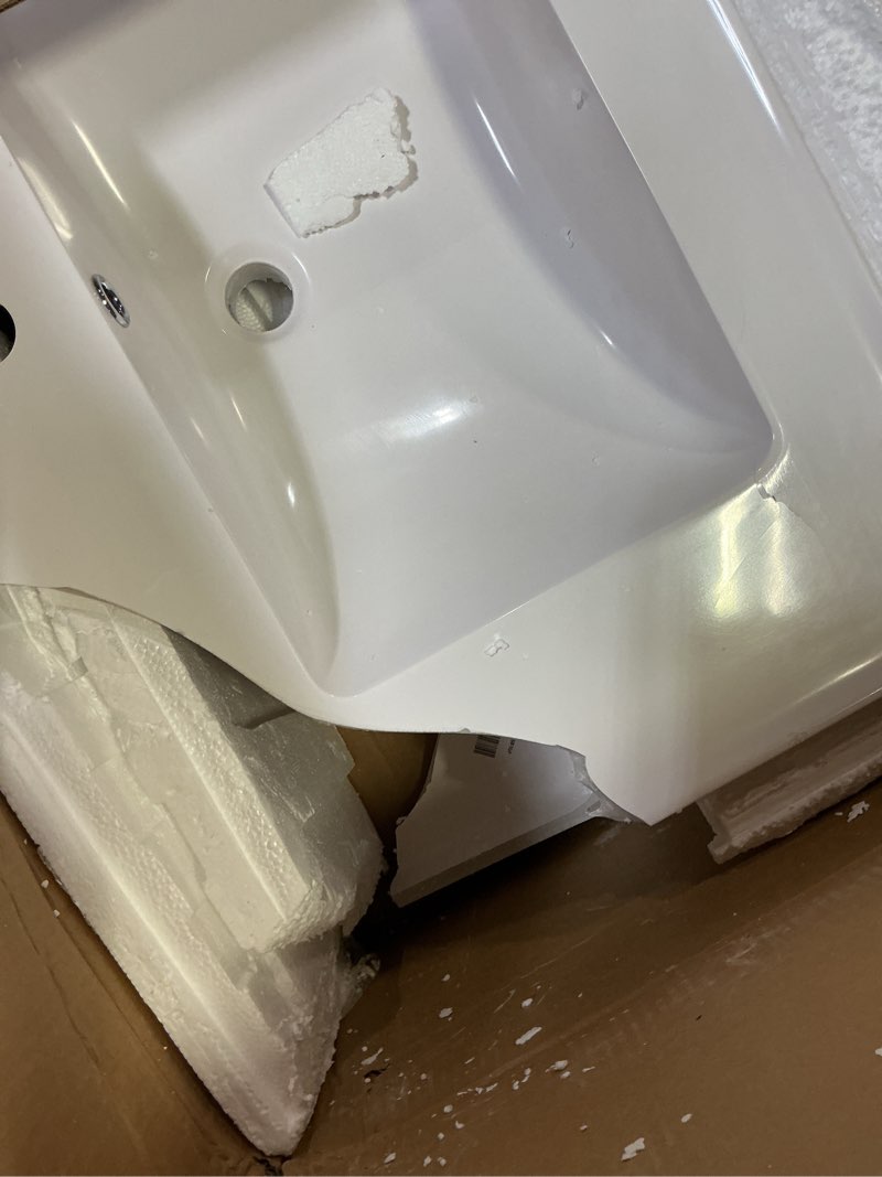 Condition photo showing As Is for cayman 30  bathroom sink in white