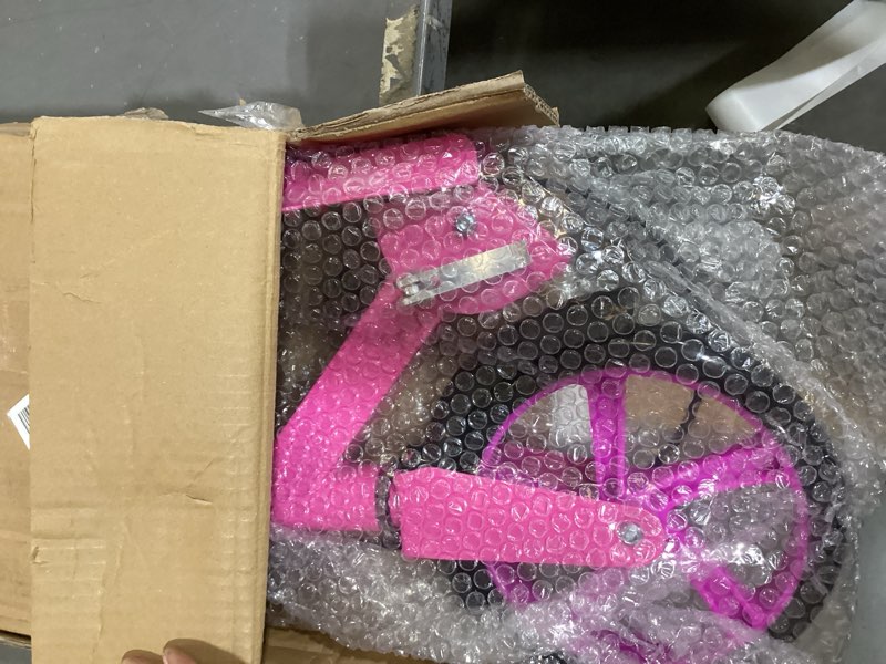 Condition photo showing Good Condition for scooters for kids 8-12, teens & adults - lightweight, foldable, 8-inch big wheels, hand brake & bell, 4 adjustable height levels, 240 lbs max load, perfect for school, campus and park rides pink